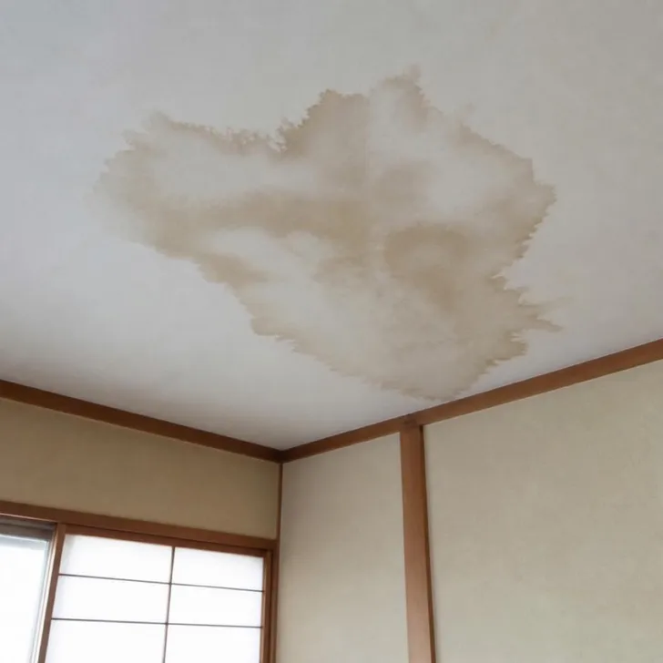 天井にできた雨漏りのシミ(イメージ)
